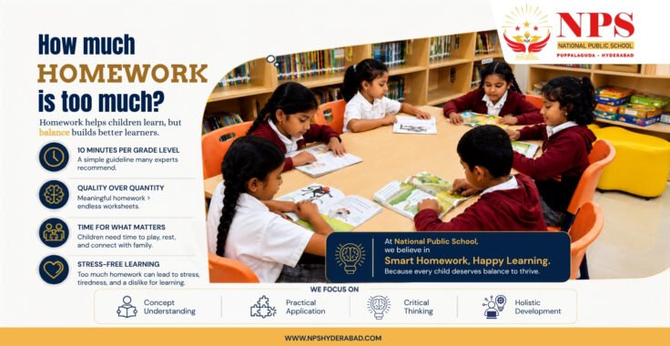 Child doing homework - National Public School Puppalaguda